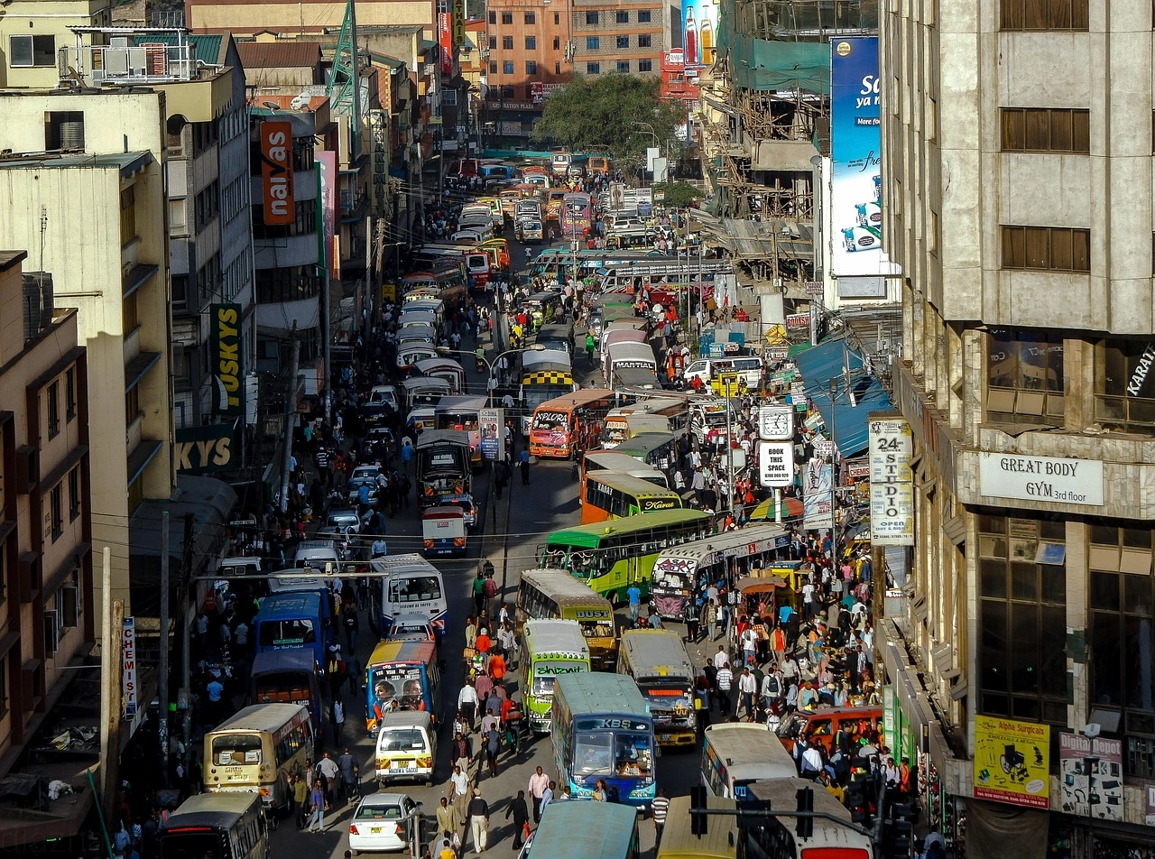 Aerial views of the Nairobi City the busy nairobi city